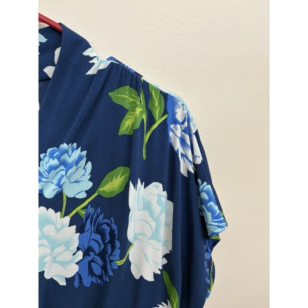 Charter Club Women’s Dress Floral XL Short Sleeve With Belt Surplice Neck - Picture 13 of 14